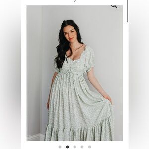 Smocked floral maxi dress